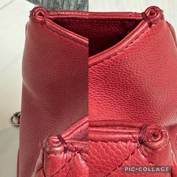 ❤️‍🔥Chanel CC Front Flap Pocket Large Shopping Tote Red Caviar - Picture 14 of 16